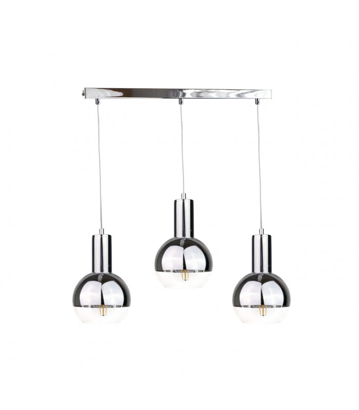 Ice Bar Pendant Ceiling Light Silver, 60cm, 3x E27