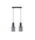 Cross Bar Pendant Ceiling Light Black, 50cm, 2x E27