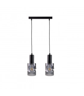 Cross Bar Pendant Ceiling Light Black, 50cm, 2x E27