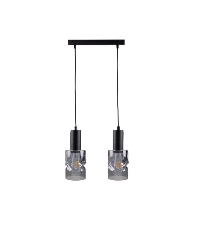 Cross Bar Pendant Ceiling Light Black, 50cm, 2x E27
