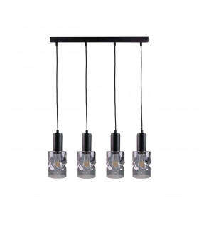Cross Bar Pendant Ceiling Light Black, 60cm, 4x E27