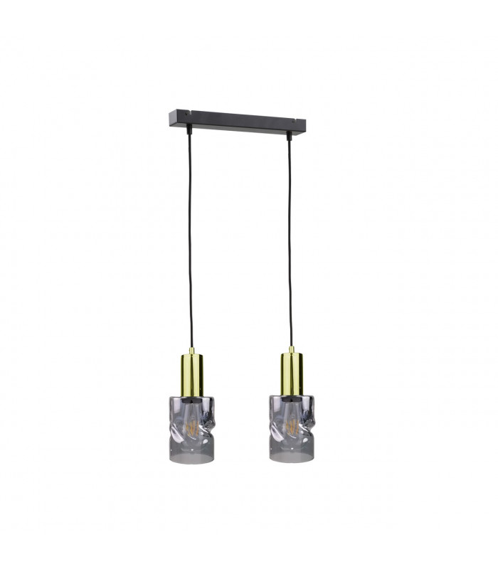 Cross Bar Pendant Ceiling Light Black, 50cm, 2x E27