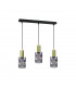Cross Bar Pendant Ceiling Light Black, 60cm, 3x E27