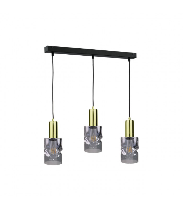 Cross Bar Pendant Ceiling Light Black, 60cm, 3x E27