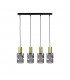 Cross Bar Pendant Ceiling Light Black, 60cm, 4x E27