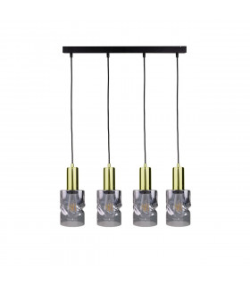 Cross Bar Pendant Ceiling Light Black, 60cm, 4x E27