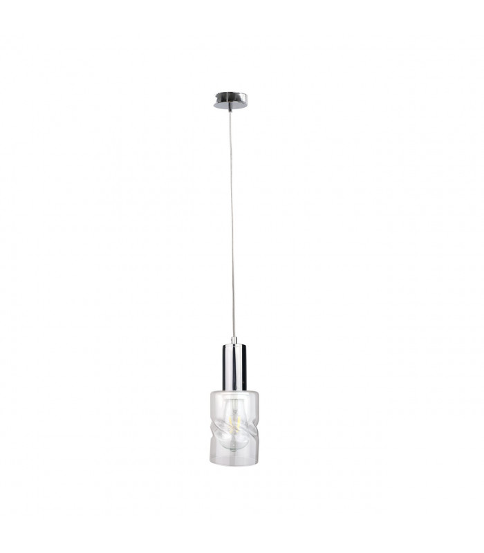 Cross Slim Pendant Ceiling Light Silver, 10cm, 1x E27
