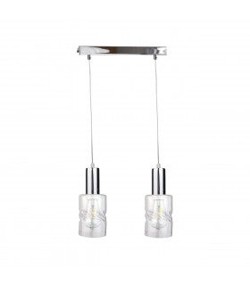 Cross Bar Pendant Ceiling Light Silver, 50cm, 2x E27