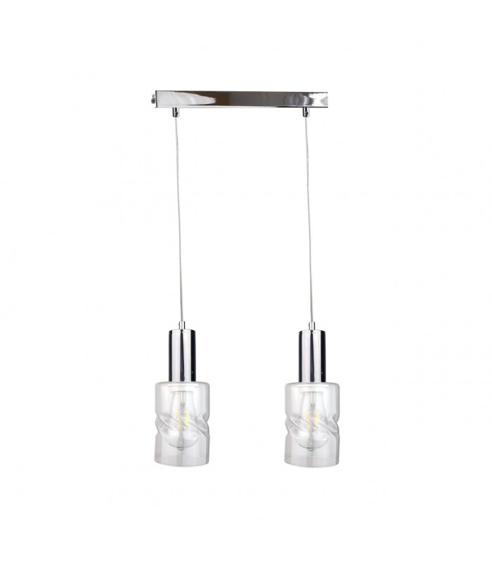 Cross Bar Pendant Ceiling Light Silver, 50cm, 2x E27