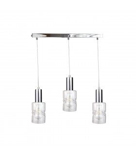Cross Bar Pendant Ceiling Light Silver, 60cm, 3x E27