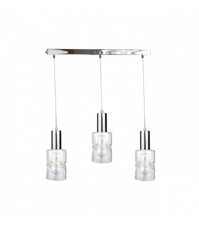 Cross Bar Pendant Ceiling Light Silver, 60cm, 3x E27