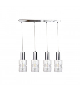 Cross Bar Pendant Ceiling Light Silver, 60cm, 4x E27