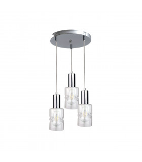 Cross Cluster Pendant Ceiling Light Silver, 30cm, 3x E27