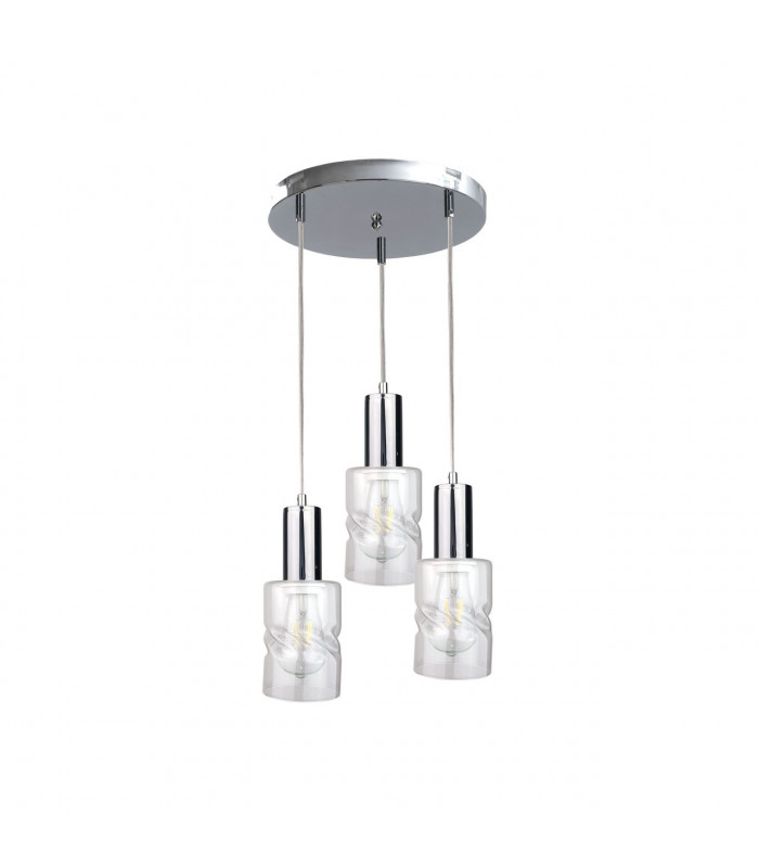 Cross Cluster Pendant Ceiling Light Silver, 30cm, 3x E27