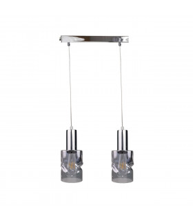 Cross Bar Pendant Ceiling Light Dark Silver, 50cm, 2x E27