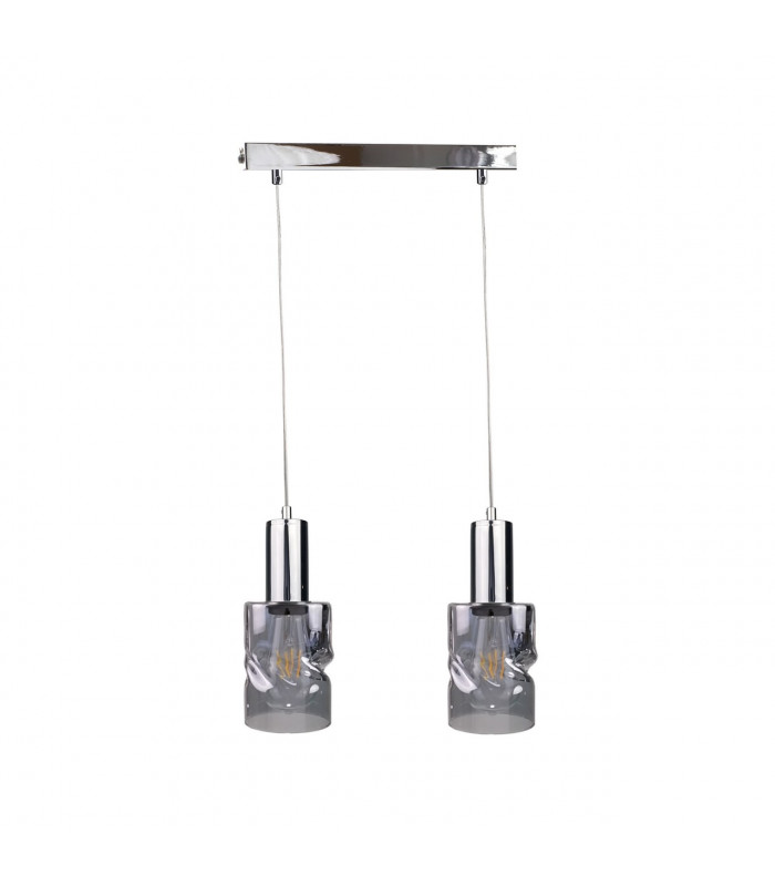 Cross Bar Pendant Ceiling Light Dark Silver, 50cm, 2x E27