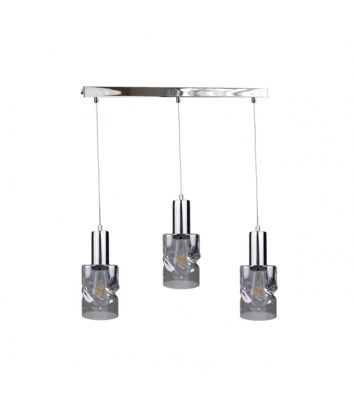 Cross Bar Pendant Ceiling Light Dark Silver, 60cm, 3x E27