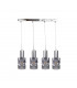 Cross Bar Pendant Ceiling Light Dark Silver, 60cm, 4x E27