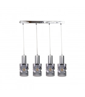 Cross Bar Pendant Ceiling Light Dark Silver, 60cm, 4x E27