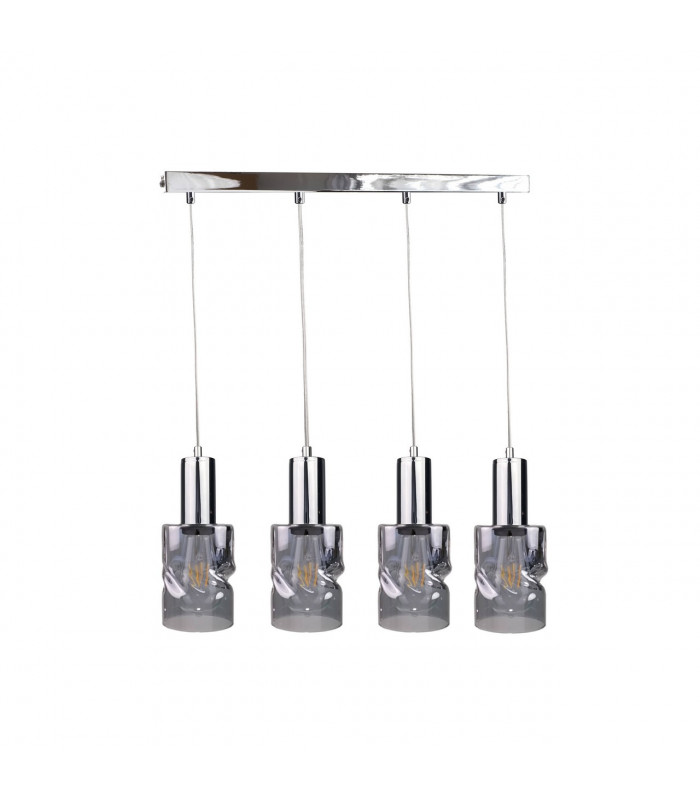 Cross Bar Pendant Ceiling Light Dark Silver, 60cm, 4x E27