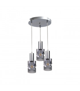 Cross Cluster Pendant Ceiling Light Dark Silver, 30cm, 3x E27