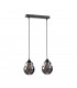 Loki Bar Pendant Ceiling Light Black, 50cm, 2x E27