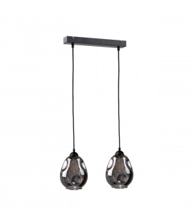 Loki Bar Pendant Ceiling Light Black, 50cm, 2x E27