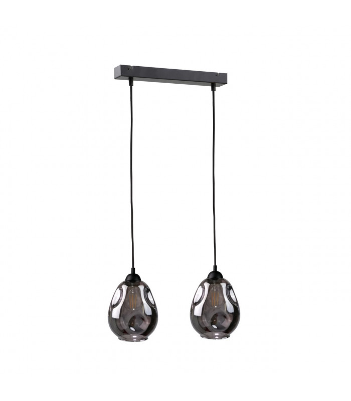 Loki Bar Pendant Ceiling Light Black, 50cm, 2x E27