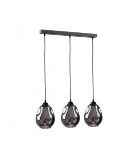 Loki Bar Pendant Ceiling Light Black, 60cm, 3x E27