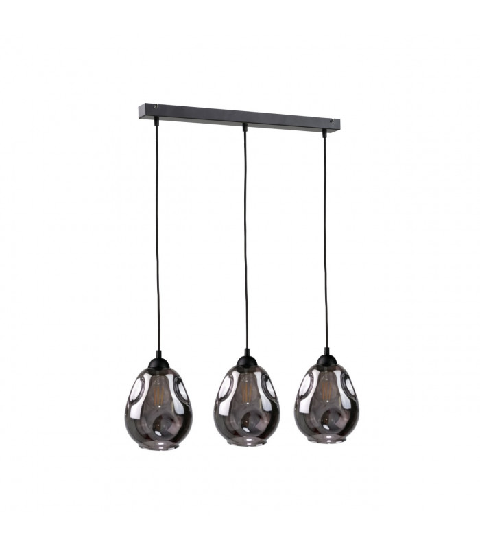 Loki Bar Pendant Ceiling Light Black, 60cm, 3x E27
