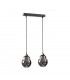 Loki Bar Pendant Ceiling Light Black, 50cm, 2x E27
