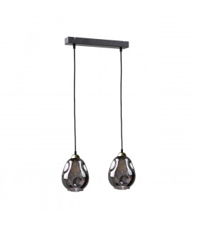 Loki Bar Pendant Ceiling Light Black, 50cm, 2x E27