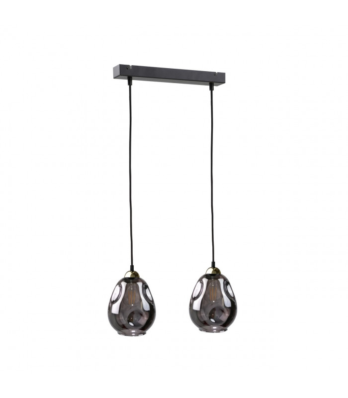Loki Bar Pendant Ceiling Light Black, 50cm, 2x E27