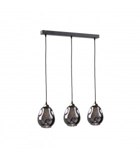 Loki Bar Pendant Ceiling Light Black, 60cm, 3x E27