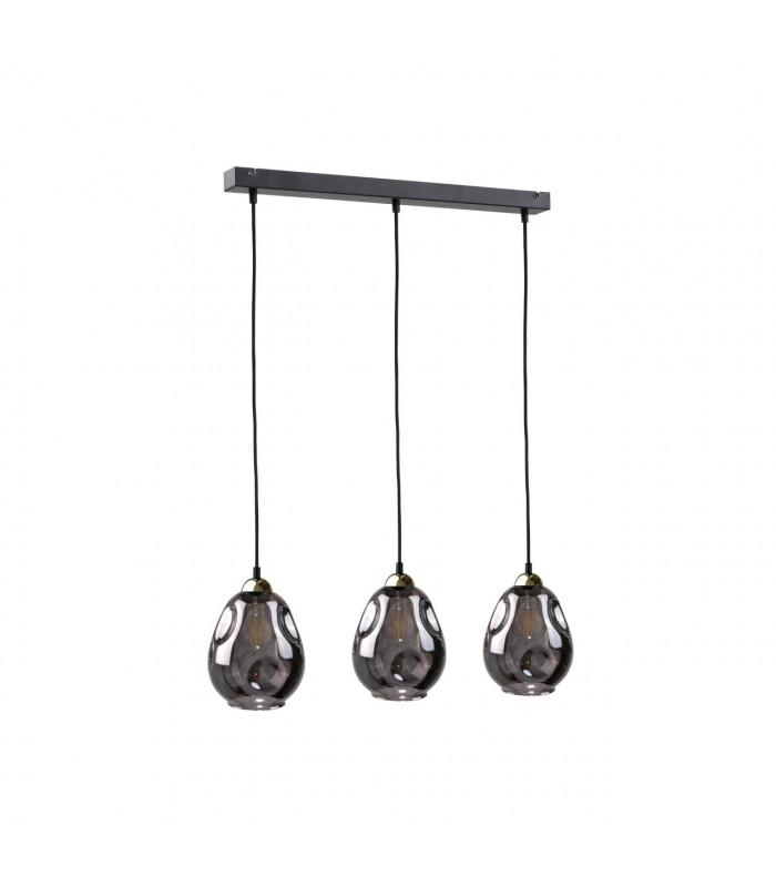 Loki Bar Pendant Ceiling Light Black, 60cm, 3x E27
