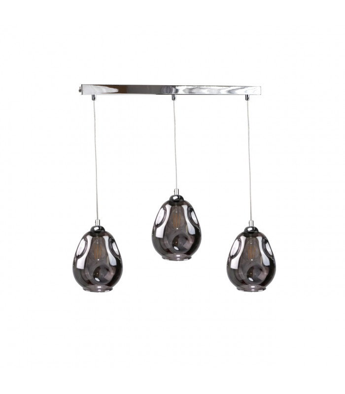 Loki Bar Pendant Ceiling Light Silver, 60cm, 3x E27