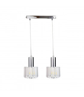 Deco Bar Pendant Ceiling Light Silver, 50cm, 2x E27