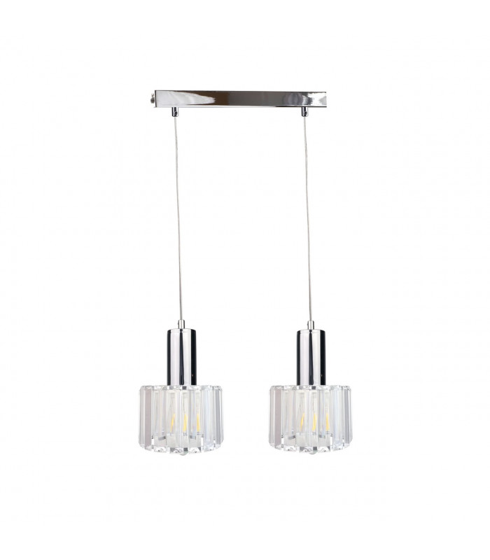 Deco Bar Pendant Ceiling Light Silver, 50cm, 2x E27