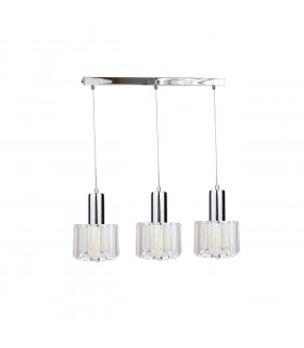 Deco Bar Pendant Ceiling Light Silver, 60cm, 3x E27