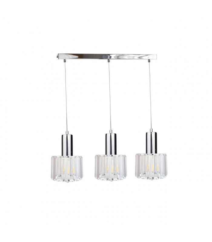 Deco Bar Pendant Ceiling Light Silver, 60cm, 3x E27