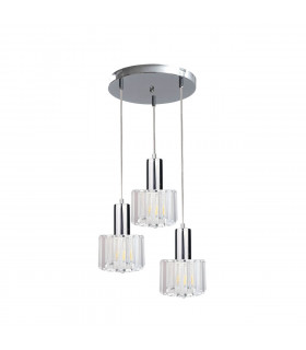 Deco Cluster Pendant Ceiling Light Silver, 30cm, 3x E27