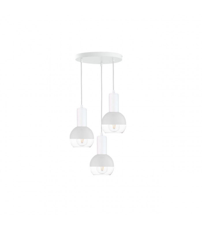 Ice Cluster Pendant Ceiling Light White, 30cm, 3x E27