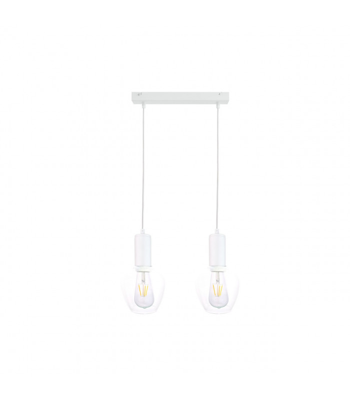 Verre Bar Pendant Ceiling Light White, 50cm, 2x E27