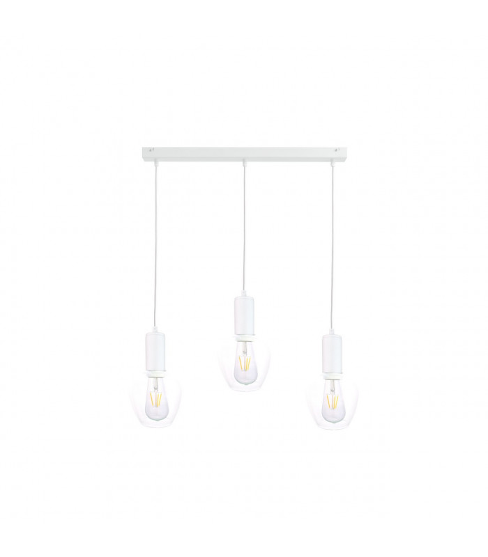 Verre Bar Pendant Ceiling Light White, 60cm, 3x E27