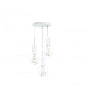 Verre Cluster Pendant Ceiling Light White, 30cm, 3x E27