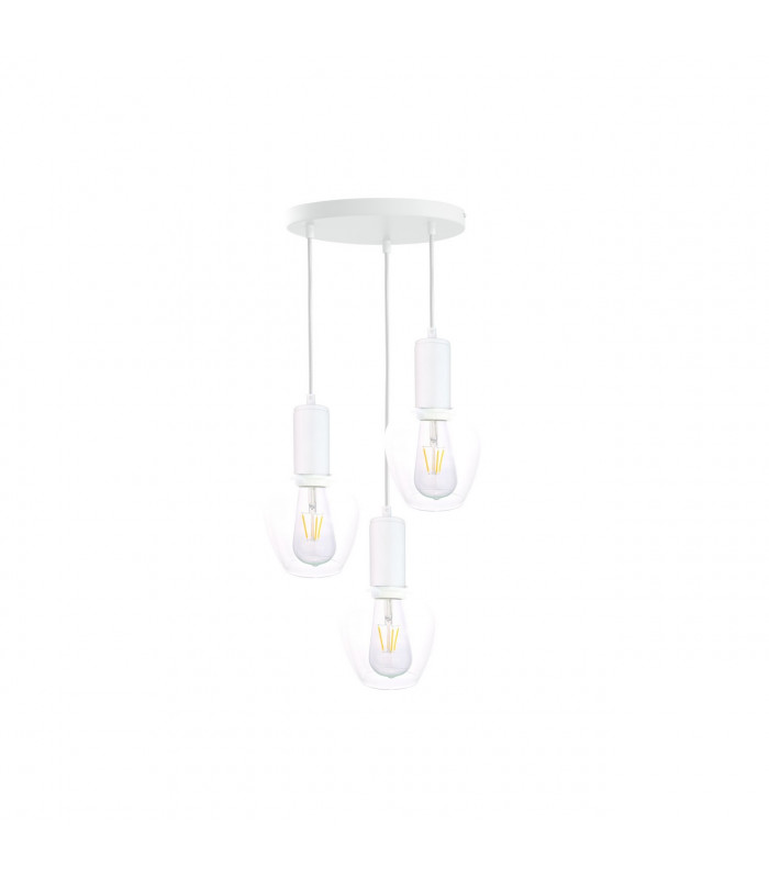 Verre Cluster Pendant Ceiling Light White, 30cm, 3x E27
