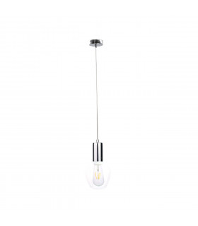 Verre Dome Pendant Ceiling Light Silver, 15cm, 1x E27