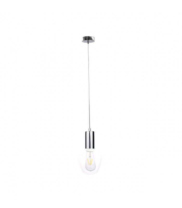 Verre Dome Pendant Ceiling Light Silver, 15cm, 1x E27