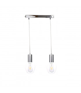 Verre Bar Pendant Ceiling Light Silver, 50cm, 2x E27
