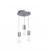 Verre Cluster Pendant Ceiling Light Silver, 30cm, 3x E27
